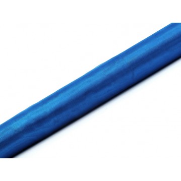 Organza Mørk Turkis 0,36 x 9 meter - glat silkelook