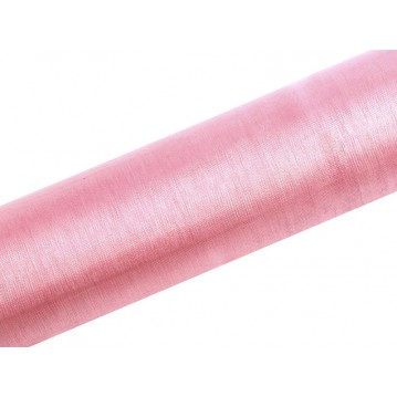 Organza Bordløber Lys Pink 16 cm x 9 m – Perfekt til festens fine detaljer