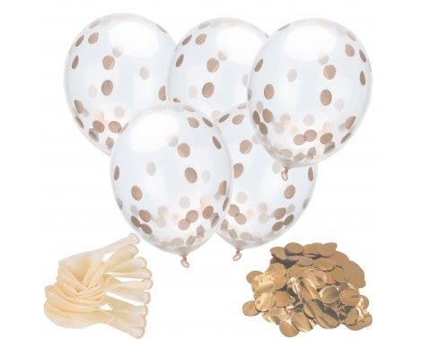 18 stk Konfetti ballon - Rosen guld 12" - 30 cm