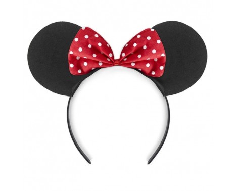 Hårbøjle med Minnie Mouse ører og sløjfe 