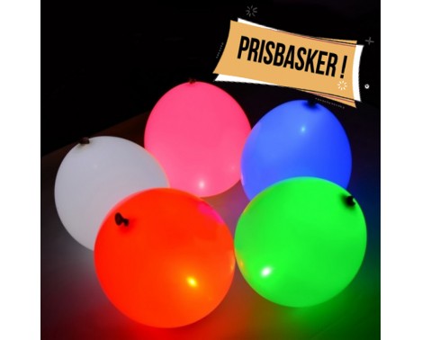 Balloner med lys. 5 stk. Mix farver. - str.10"