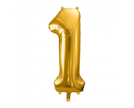 Guld 1 tal ballon - ca 35 cm Guld 1 tal ballon - ca 35 cm