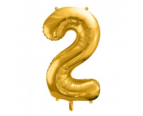 Guld 2 tal ballon - ca 35 cm Guld 2 tal ballon - ca 35 cm