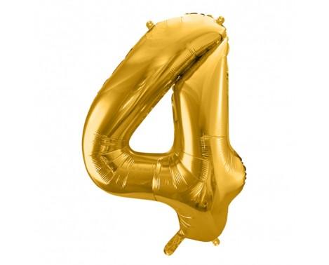 Guld 4 tal ballon - ca 35 cm Guld 4 tal ballon - ca 35 cm