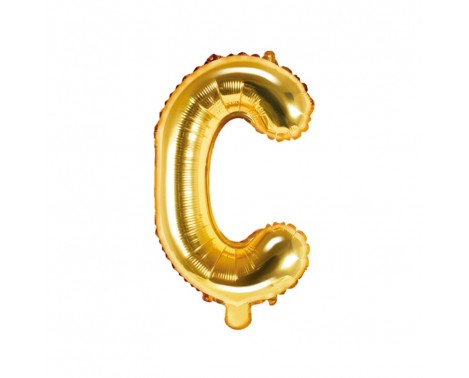 Guld C bogstav ballon -  ca 35 cm