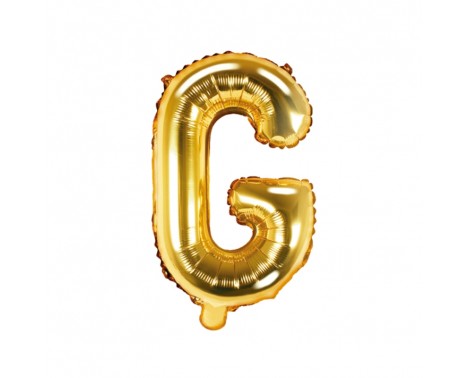 Guld G bogstav ballon -  ca 35 cm