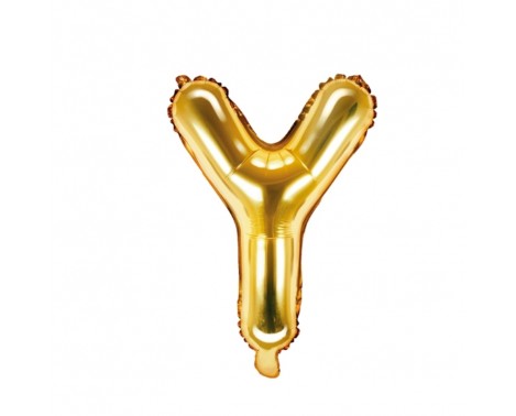 Guld Y bogstav ballon -  ca 35 cm