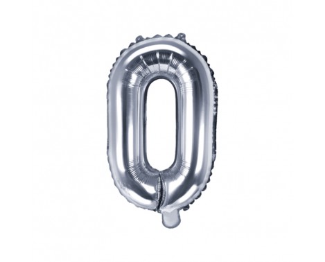 Sølv O bogstav ballon -  ca 35 cm