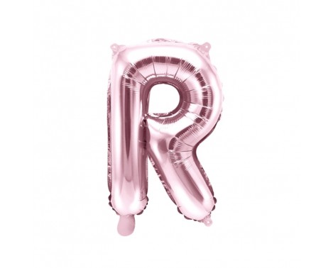 Rosa guld R bogstav ballon -  ca 35 cm