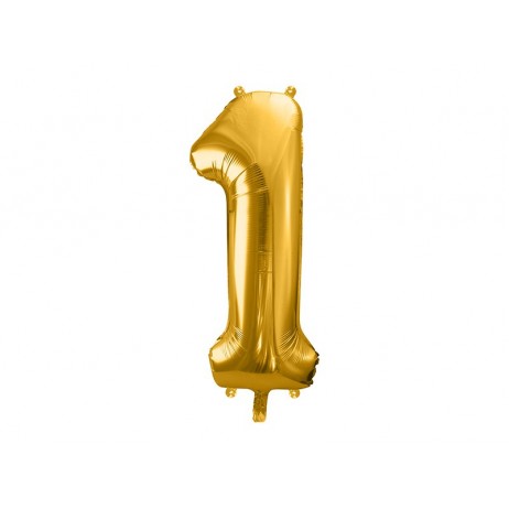 Guld 1 tal ballon - ca 86 cm Guld 1 tal ballon - ca 86 cm