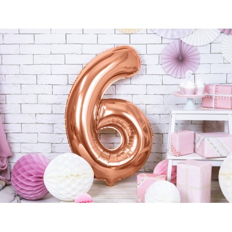 Rose guld 6 tal ballon - ca 86 cm Rose guld 6 tal ballon - ca 86 cm
