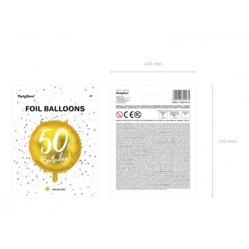50 års fødselsdag folieballoner 18" 50 års fødselsdag folieballoner 18"