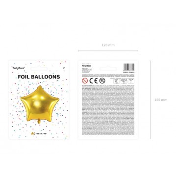 Guld Stjerne 18" folieballon Guld Stjerne 18" folieballon