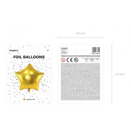 Guld Stjerne 18" folieballon Guld Stjerne 18" folieballon