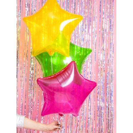 Neon gul stjerne 18" folieballon Neon gul stjerne 18" folieballon