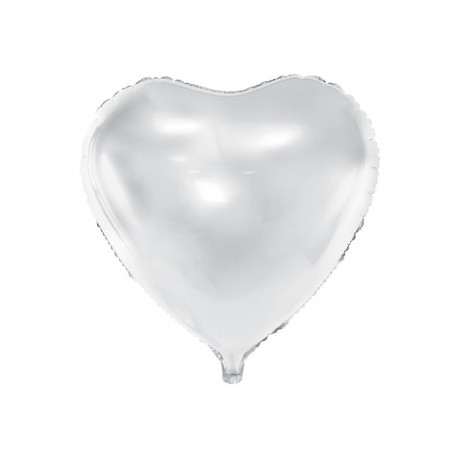 Hvid hjerte 18" folieballoner