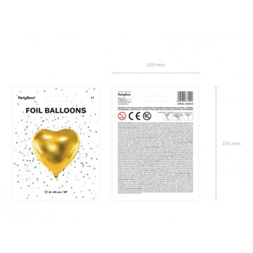 Guld hjerte 18" folieballoner Guld hjerte 18" folieballoner