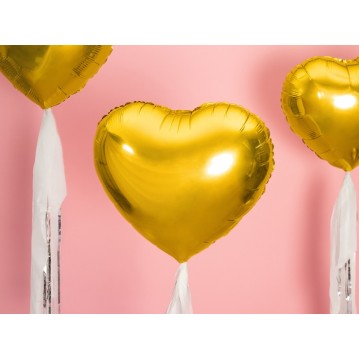 Guld hjerte 18" folieballoner Guld hjerte 18" folieballoner