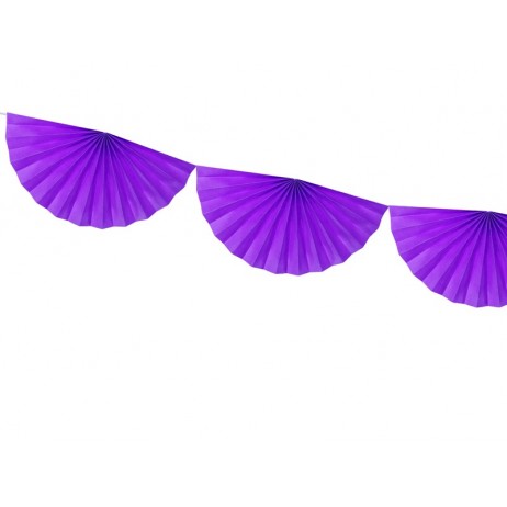 3m Guirlande 30 cm rosetter i lilla 3m Guirlande 30 cm rosetter i lilla