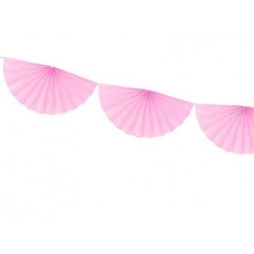 3m Guirlande 30 cm rosetter i lys pink 3m Guirlande 30 cm rosetter i lys pink