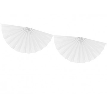 3m Guirlande 40 cm rosetter i hvid 3m Guirlande 40 cm rosetter i hvid