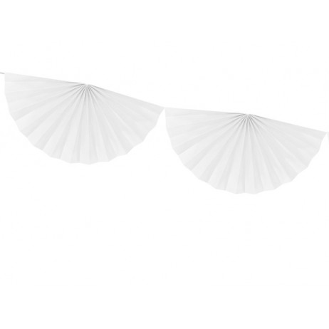 3m Guirlande 40 cm rosetter i hvid 3m Guirlande 40 cm rosetter i hvid