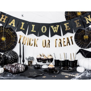 Happy Halloween banner - sort 20x175 cm Happy Halloween banner - sort 20x175 cm