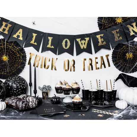 Happy Halloween banner - sort 20x175 cm Happy Halloween banner - sort 20x175 cm