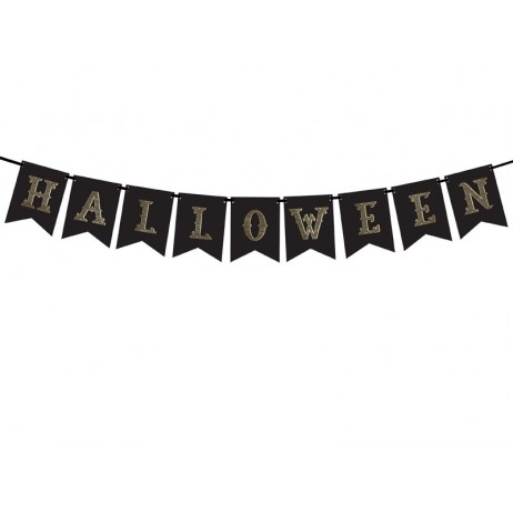 Happy Halloween banner - sort 20x175 cm