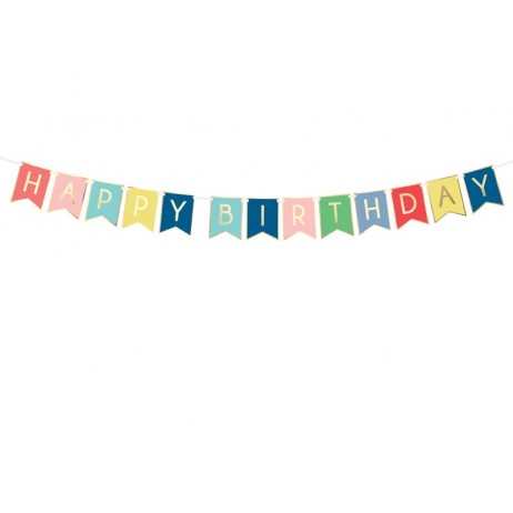 Happy Birthday banner - 175 cm - mix