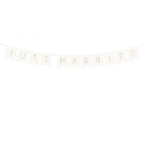 Bryllups banner - Just Married - Hvid 15 x 155 cm Bryllups banner - Just Married - Hvid 15 x 155 cm