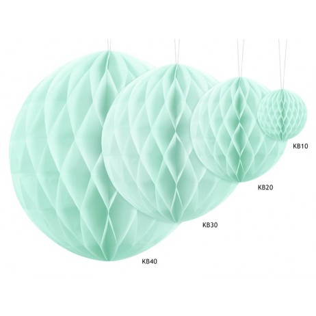 Mintgrøn honeycomb 20 cm - papir bikube Mintgrøn honeycomb 20 cm - papir bikube