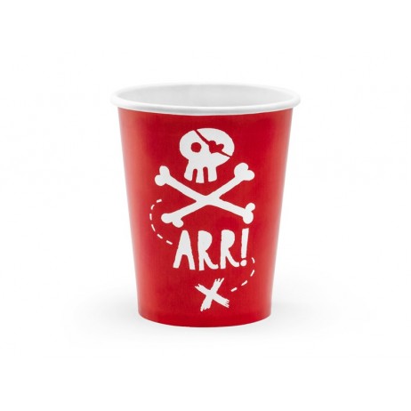 6 stk Papbæger Pirates Party 220ml