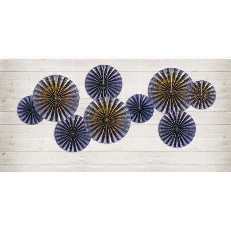 4 stk Rosetter royal blå 23-40cm 4 stk Rosetter royal blå 23-40cm