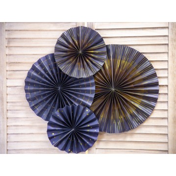 4 stk Rosetter royal blå 23-40cm 4 stk Rosetter royal blå 23-40cm