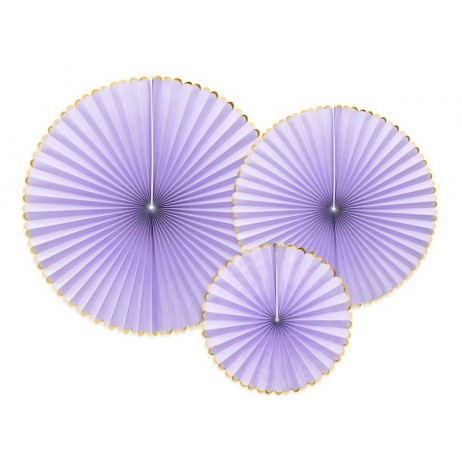 3 stk Rosetter lavendel med guld kant 20-40cm 3 stk Rosetter lavendel med guld kant 20-40cm