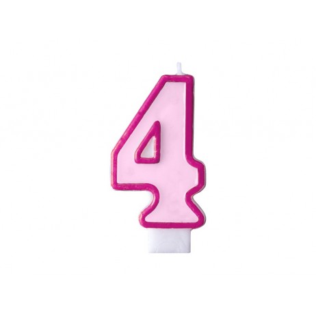 Fødselsdagslys 4 - pink