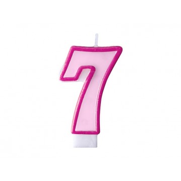 Fødselsdagslys 7 - pink