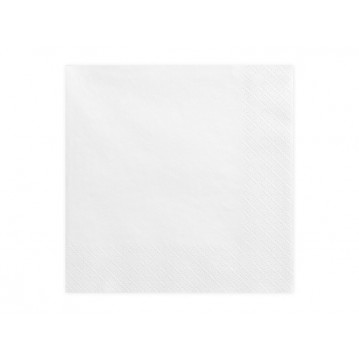 20 stk. Hvide Frokostservietter - Ensartet 3-lags Kvalitet, 33 cm, EU-produceret