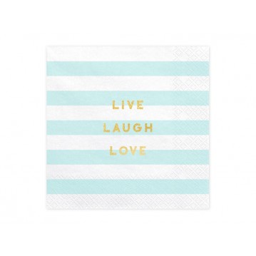 20 stk. Live Laugh Love, lyseblå frokostservietter 20 stk. Live Laugh Love, lyseblå frokostservietter