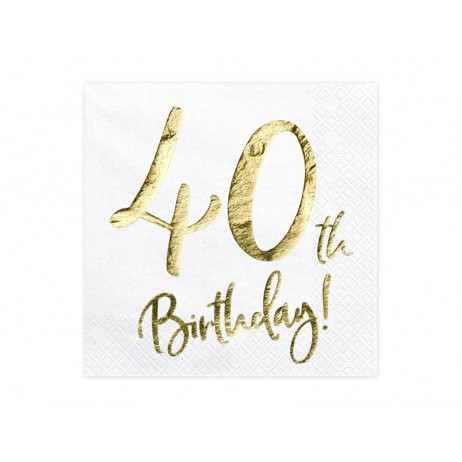 20 stk Servietter 40 år fødselsdag 20 stk Servietter 40 år fødselsdag