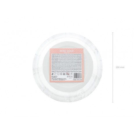 6 stk Paptallerken rose guld 18cm 6 stk Paptallerken rose guld 18cm