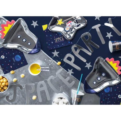 6 stk Paptallerken rumraket 21.5x29.5cm 6 stk Paptallerken rumraket 21.5x29.5cm