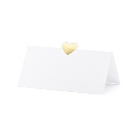 10 stk bordkort med guld hjerte