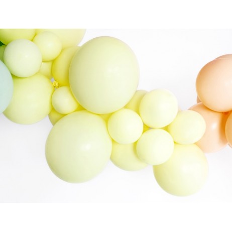 100 stk Standard pastel gul balloner - str 9" 100 stk Standard pastel gul balloner - str 9"