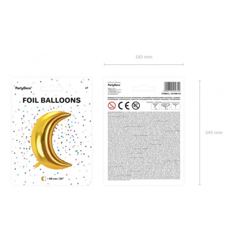 Halvmåne guld 24" folieballon Halvmåne guld 24" folieballon