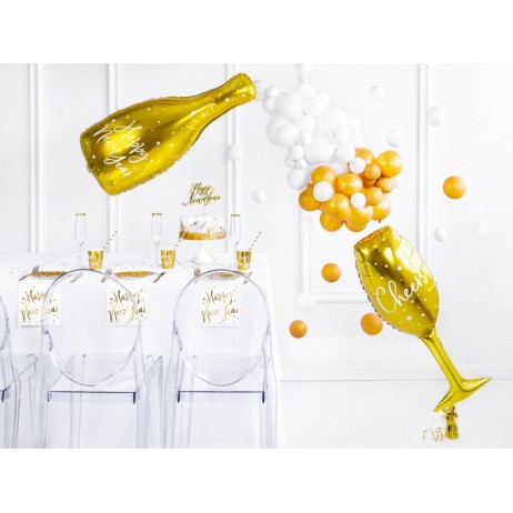 6 stk Sekskantede engangstallerken Happy New Year - 20cm 6 stk Sekskantede engangstallerken Happy New Year - 20cm