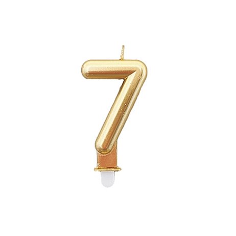 1 stk. Fødselsdagslys "7" i guld metalic