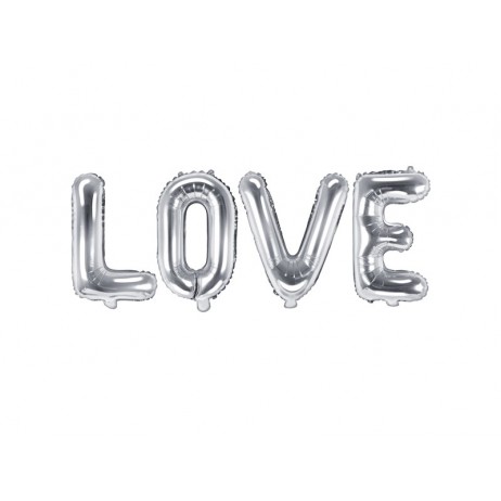 Love - tekst 55" sølv- folieballon