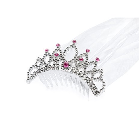 Diadem - Prinsesse krone med slør